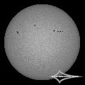 GSO 150/750 + Baader Planetarium Mark III; Nikon D7200; ISO 100; 1/1600s; Celestron AVX; PIPP, LR, PS.April 27, 2026 (UTC 11:46� 11:49)stacked for 10%...